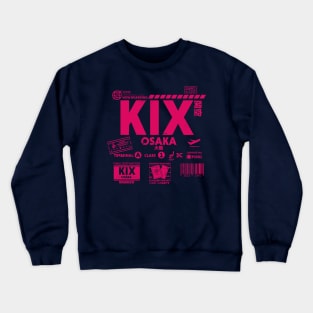 Vintage Osaka KIX Airport Code Travel Day Retro Travel Tag Crewneck Sweatshirt